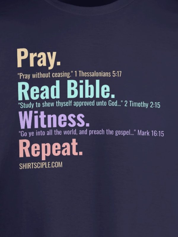 Pray Read Bible Witness Repeat T-Shirt product image (2)