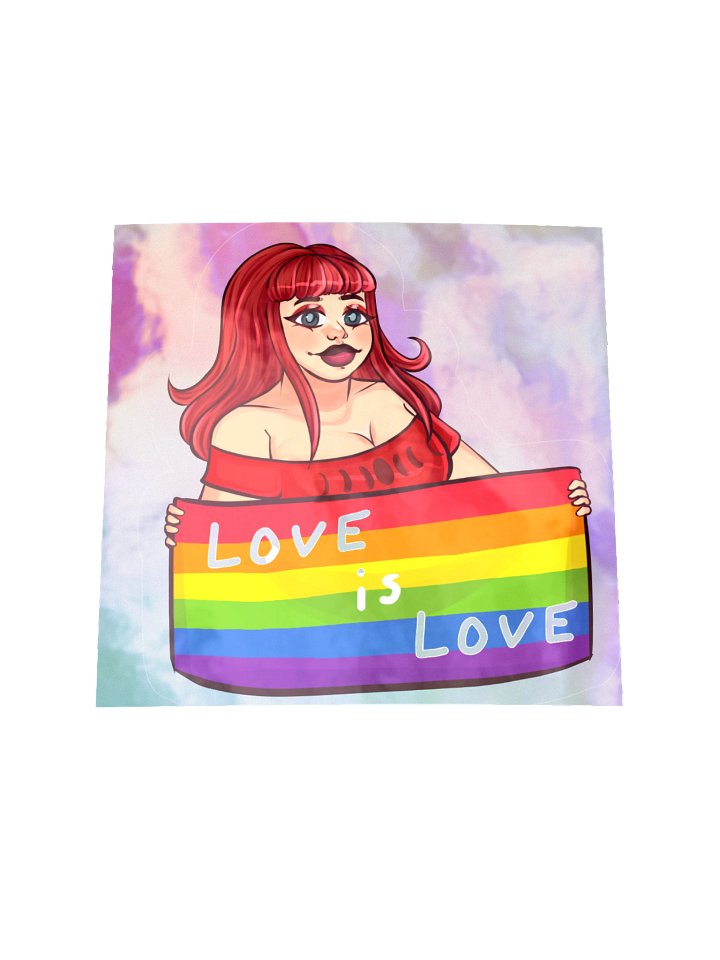 Love Is Love Rainbow Pride Holographic Sticker product image (1)