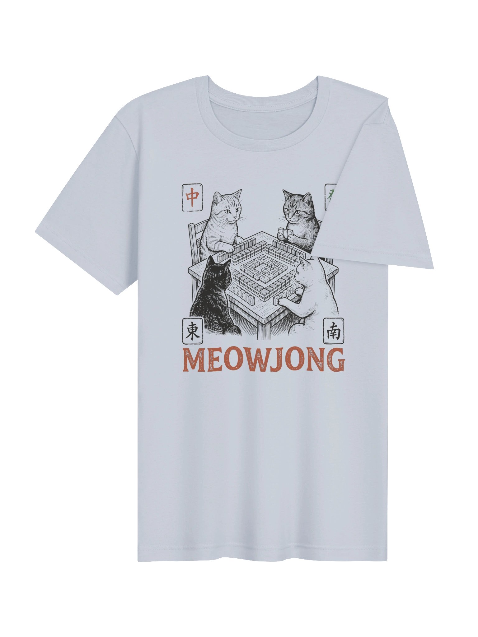 Meowjong Cat Mahjong T-Shirt | Funny Mahjong & Cat Lover Tee product image (5)