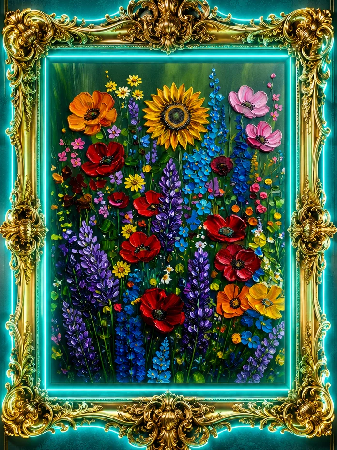 Wildflower Meadow Palette Knife Art Print product image (1)