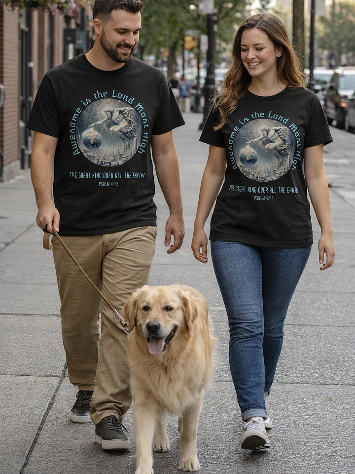 God Over the Earth T-Shirt, Creation Design – Psalm 47 Inspirational Christian Tee product image (2)