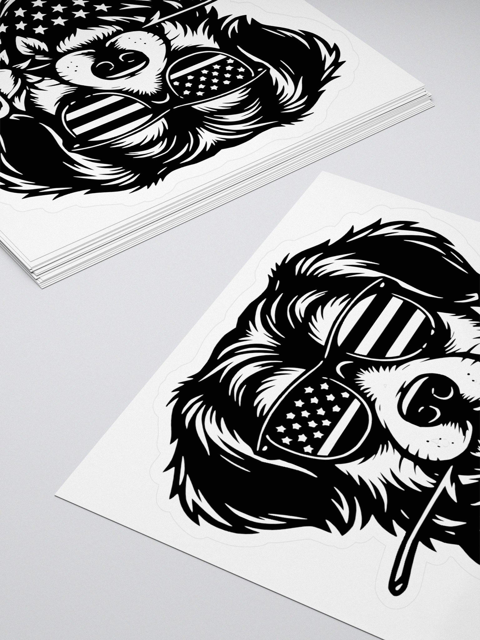 Cool Patriotic Dog Wearing Sunglasses & Rose | Border Collie Sticker product image (4)