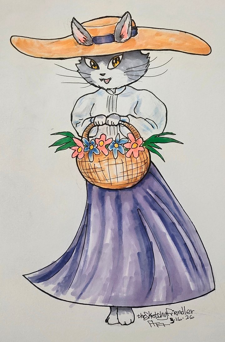 Victorian Cat - Sketchy Friendler OOAK product image (1)