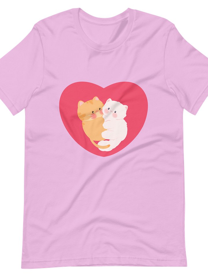 Heart Cats Duo Soft Cotton Unisex T-shirt product image (1)