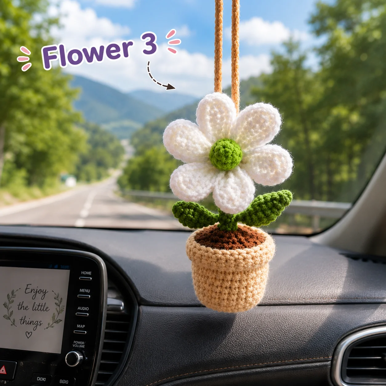 3 Crochet Car Flower Plants Pattern product image (4)
