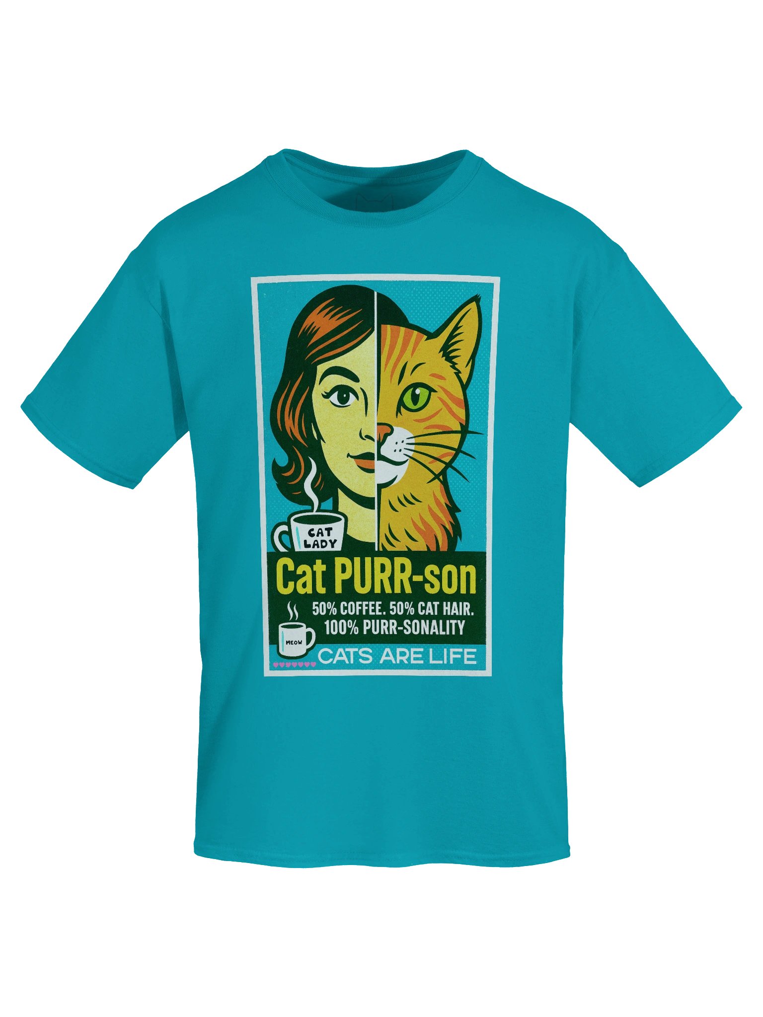Cat Purr-son 50% Cat Hair 1950's Retro Boxy Fit Unisex T-Shirt product image (67)