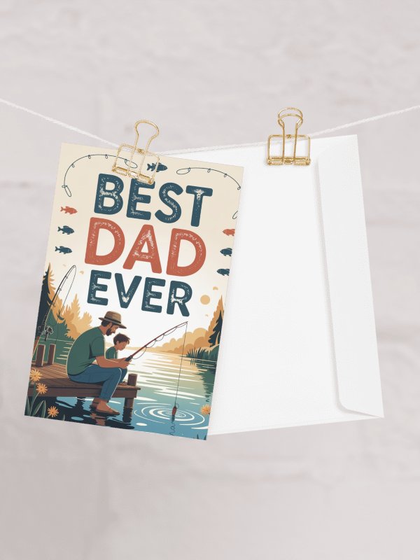 Best Dad Ever Father's Day Greeting Card - Exclusive Fishing Design product image (1)