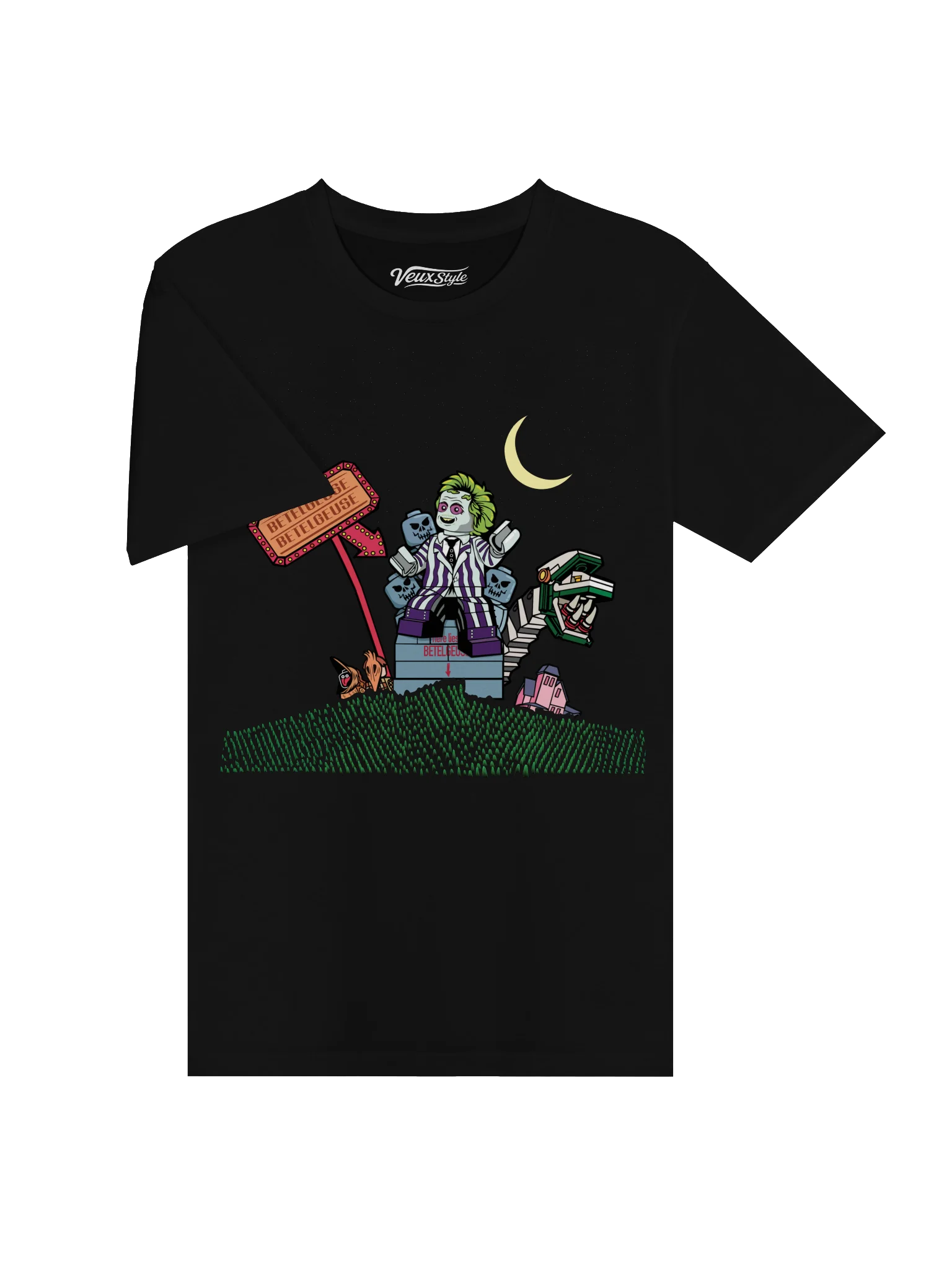 Beetlejuice Lego-Style Haunted Hill Premium T-Shirt product image (3)