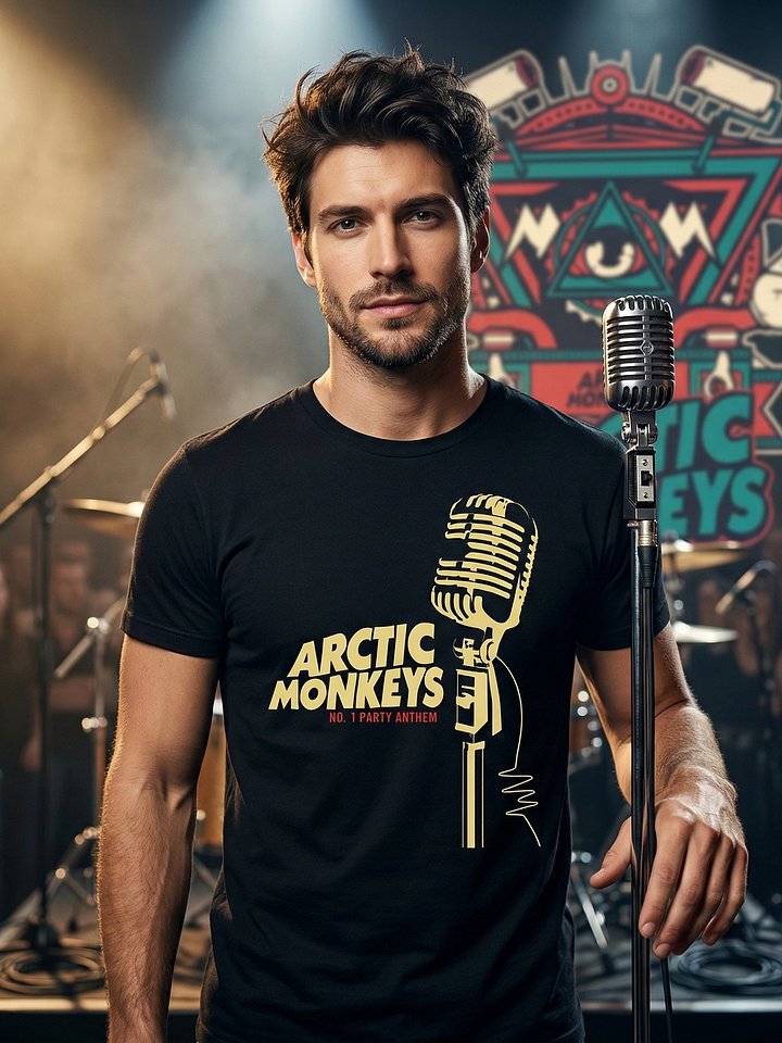 Arctic Monkeys No. 1 Party Anthem T-Shirt | AM Album Vintage Microphone Graphic Tee | Indie Rock Collector Band Shirt product image (1)