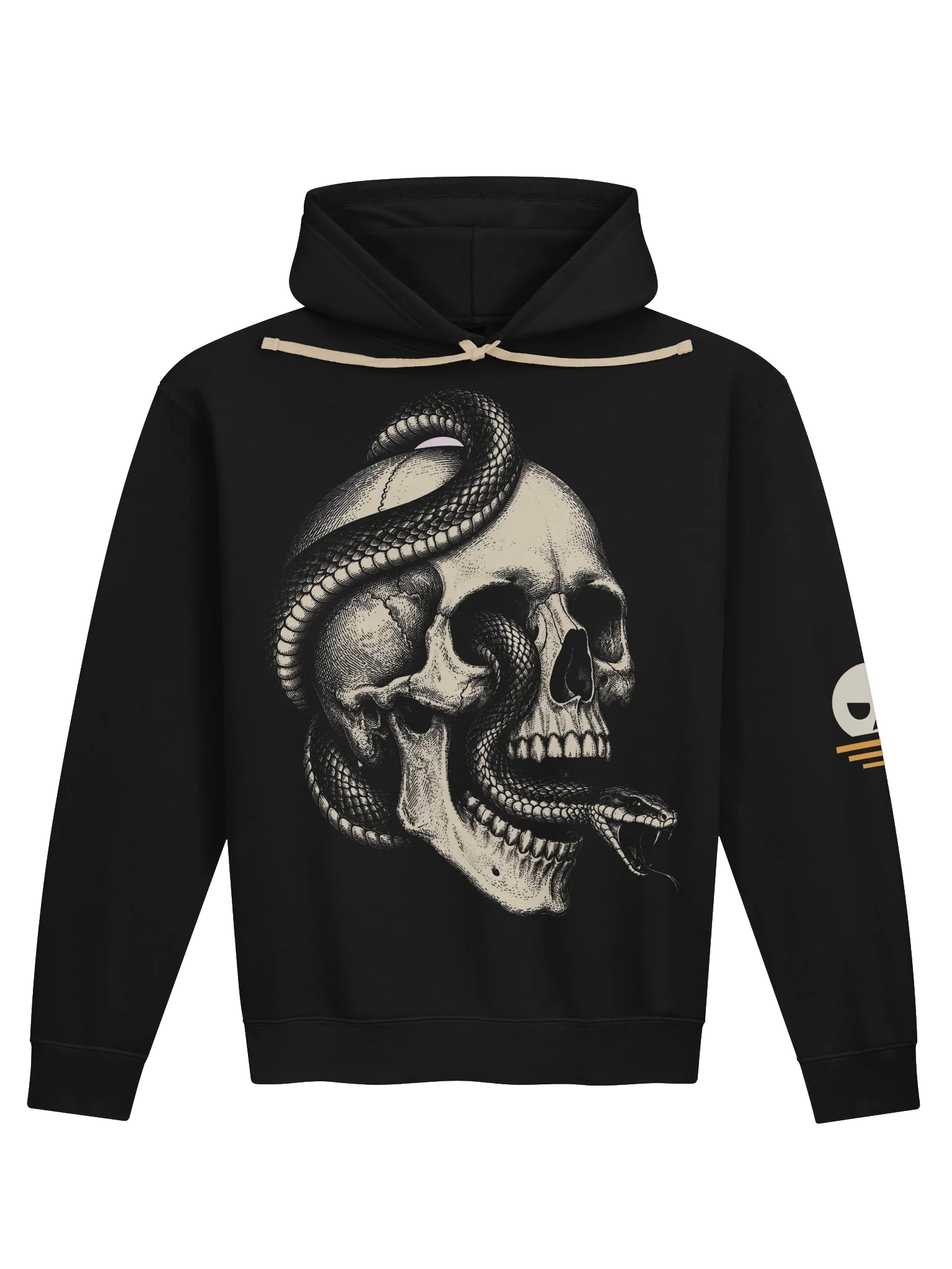 Skull and Snake Hoodie, Black