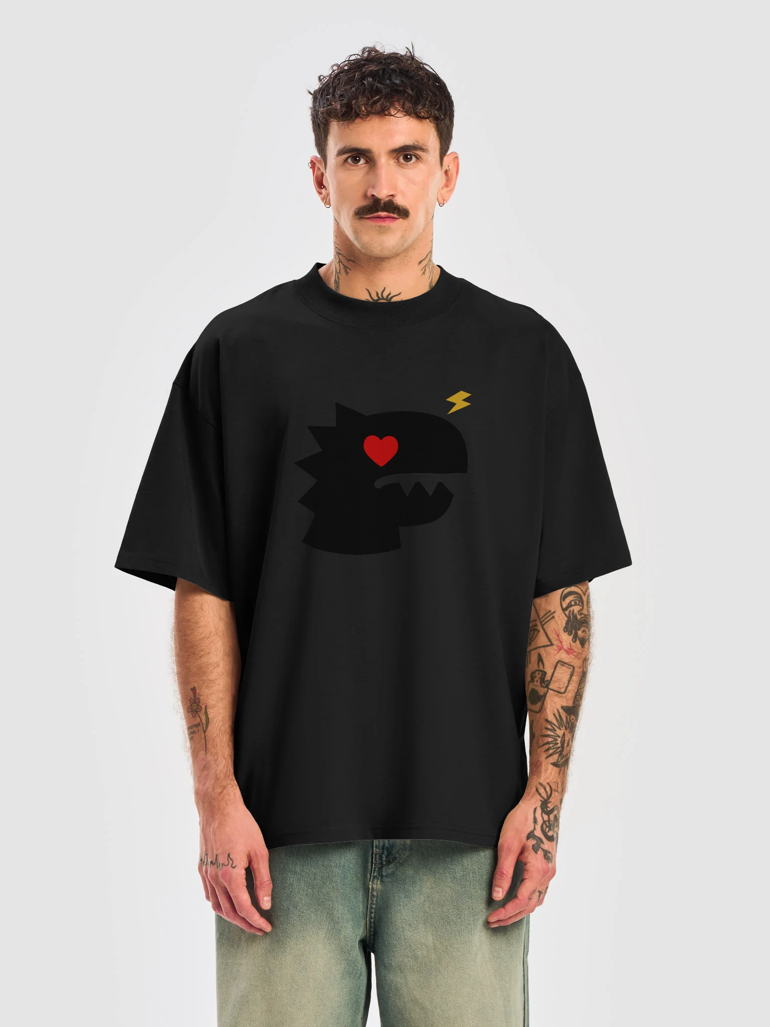 FMB ∣ HEART DINO Oversized Tee Black Edition product image (6)