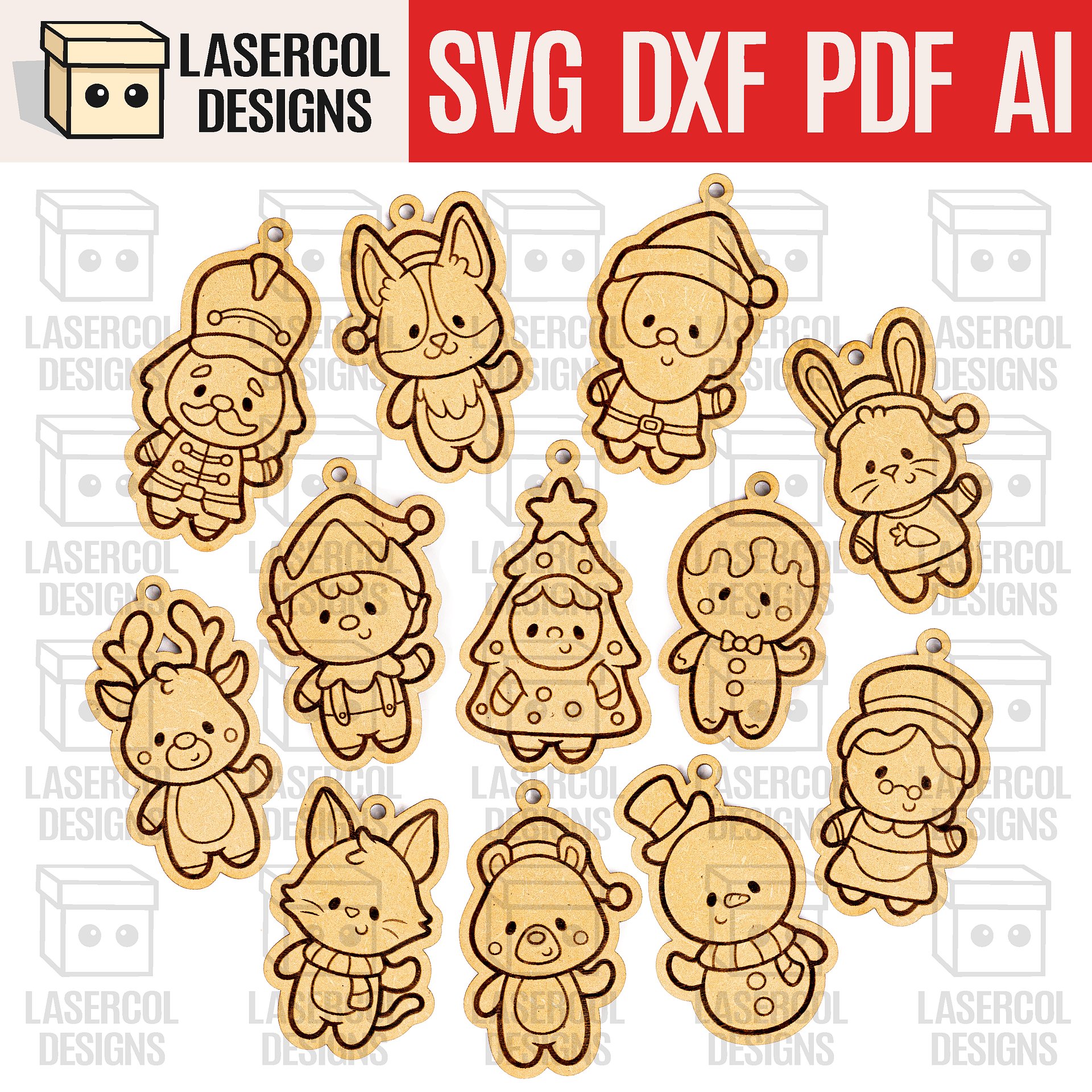 Christmas Ornaments Bundle Set 2 (+60) - Laser Cut Files product image (3)