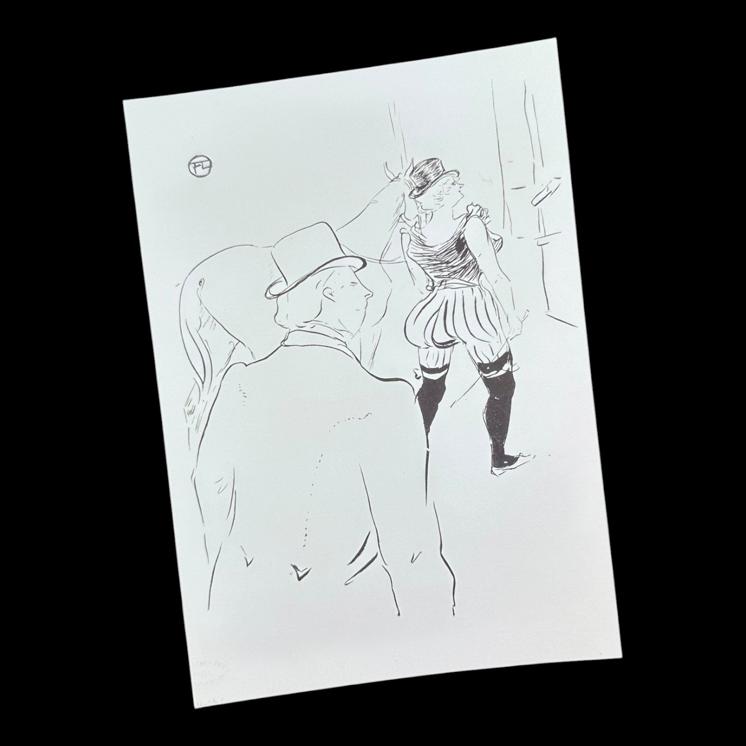 Henri Toulouse-Lautrec "In the Wings of the Folies-Bergere: Mrs. Lona Barrison with her Manager and Husband" Vintage Equestrian Giclee Fine Art Print | 5x7 | The Ribbon Room product image (1)