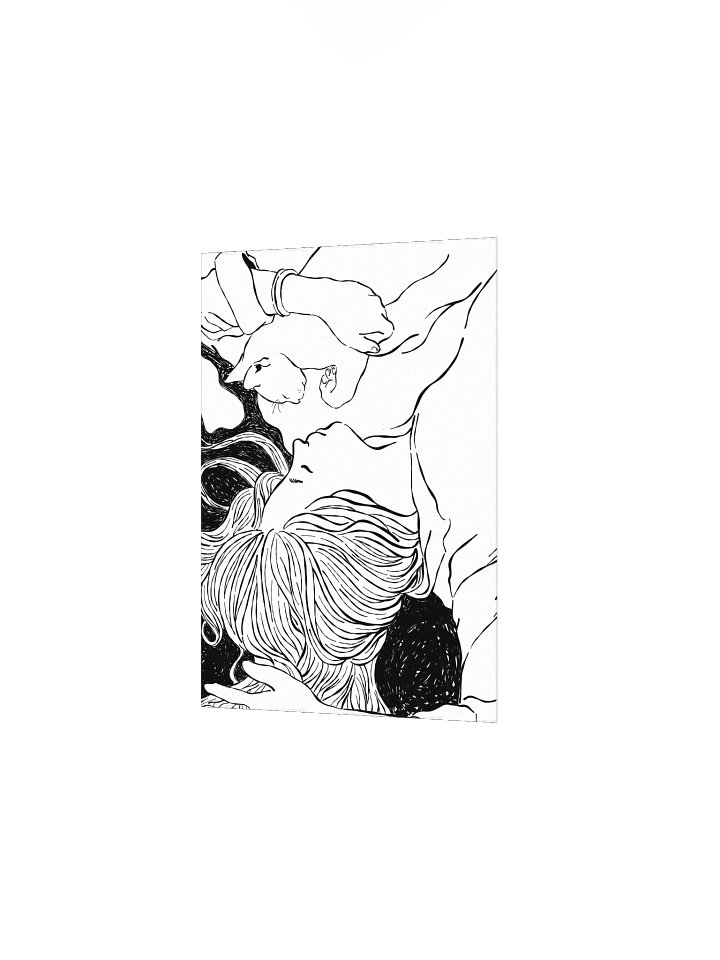 Cat Lover Bedroom Poster | Cat Lady Line Art Print product image (13)