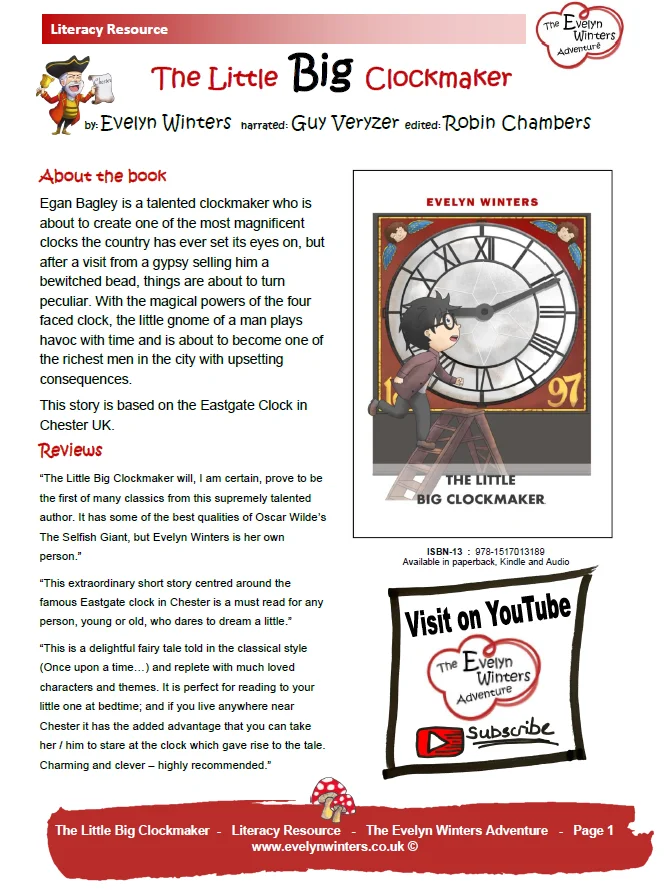 The Little Big Clockmaker Worksheet and Audio DIGITAL DOWNLOAD product image (1)