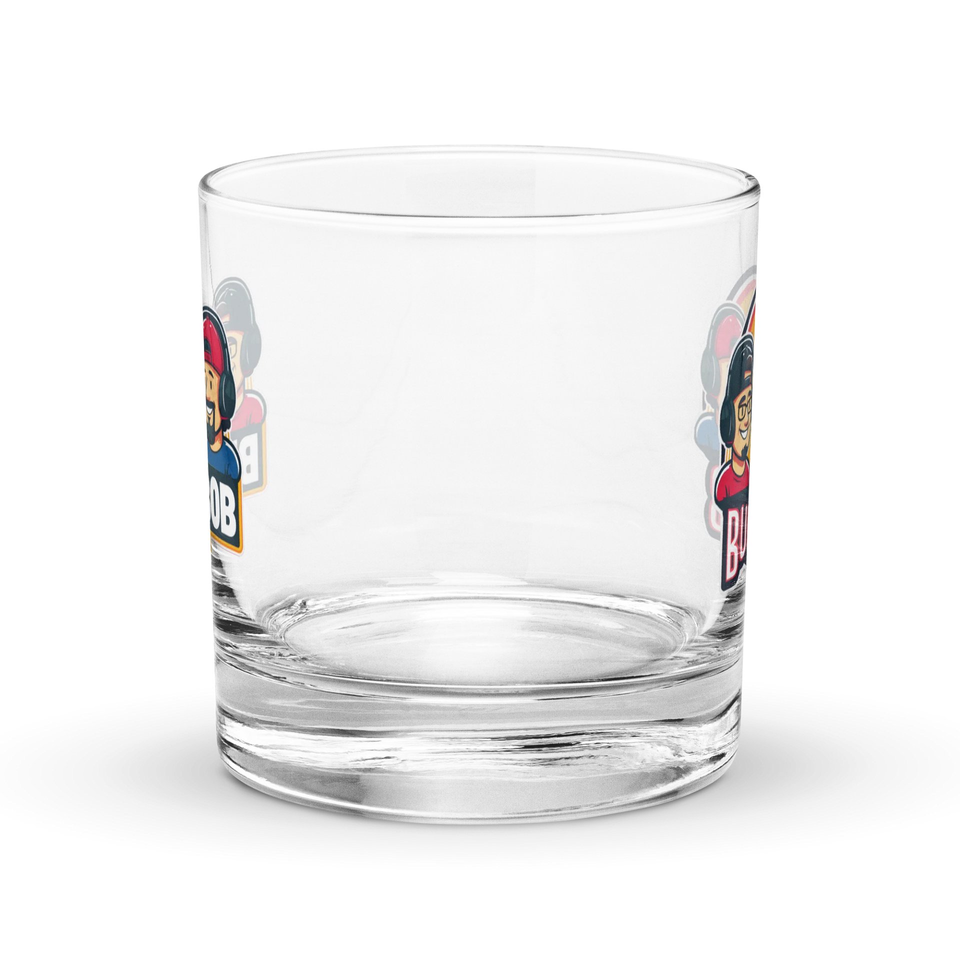 Buk N Bob Podcast Rocks Glass product image (1)