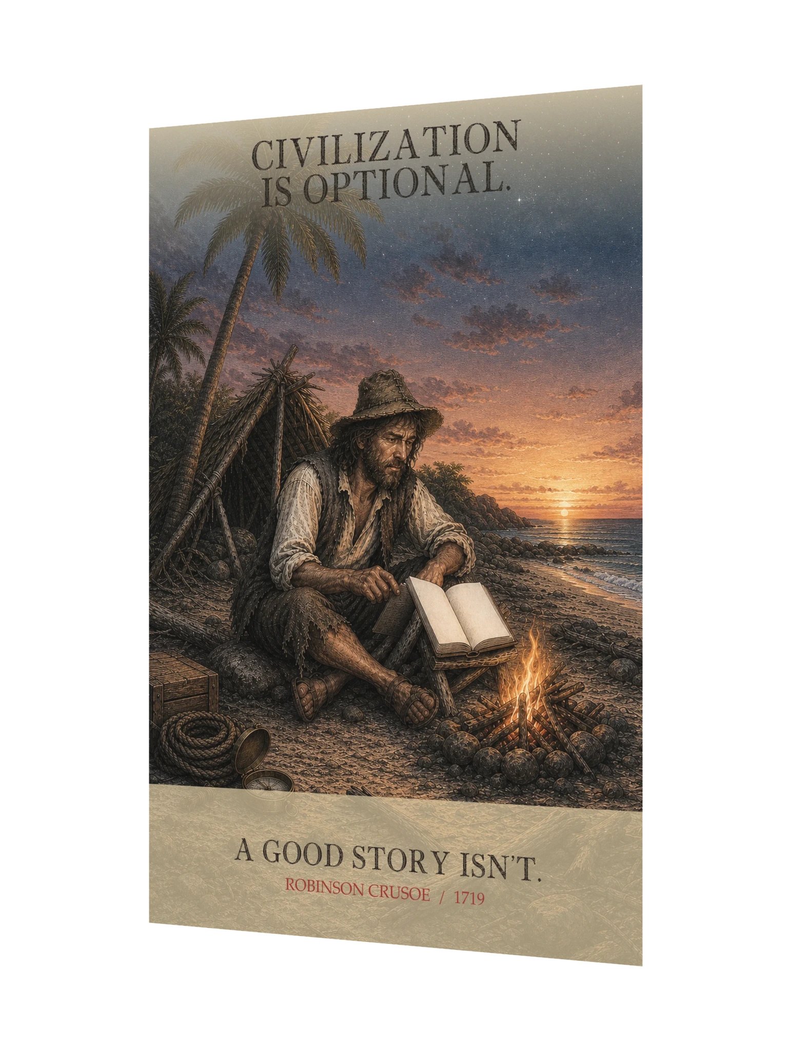 Civilization Optional Good Story Isn T -- Robinson Crusoe Art Print product image (11)