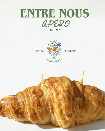 perfectly flaky, but lasts forever. Our croissant candle, handmade in France. Shop our apéro gifts, link in bio #entrenousapé...