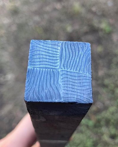First attempt at basic mosaic Damascus is a success!