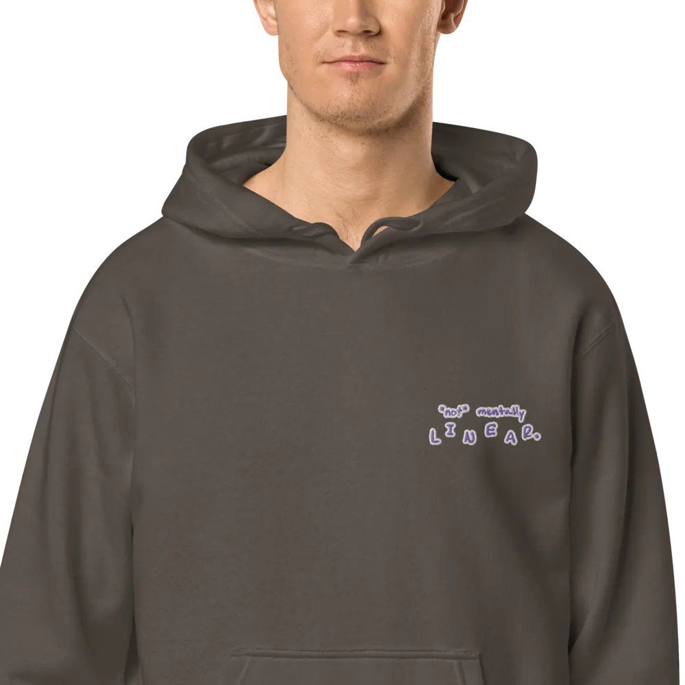 *not* mentally linear (L.C. purple bubble design) embroidered pigment hoodie product image (1)