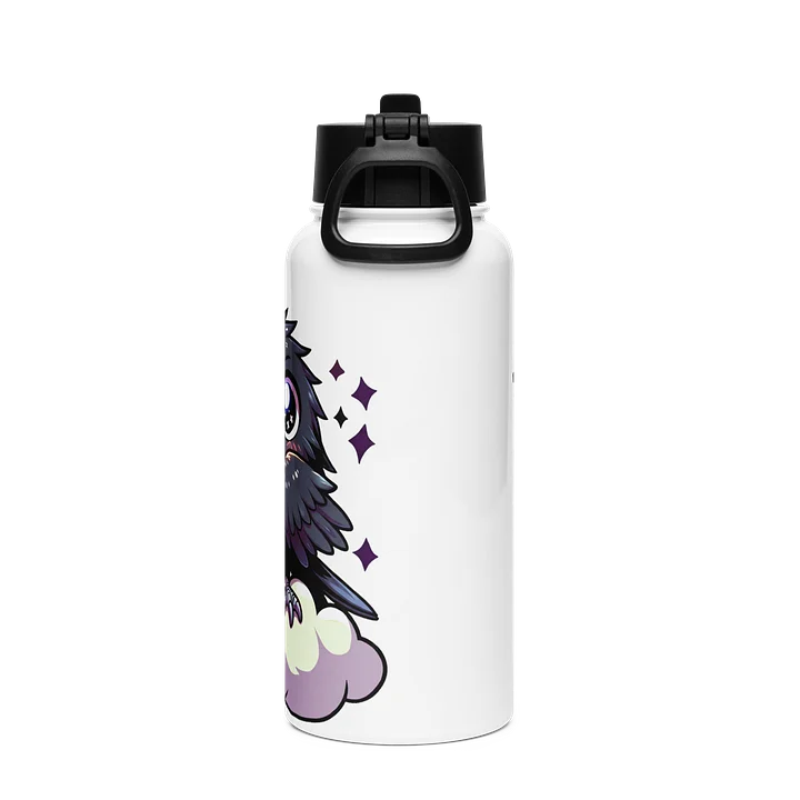 Edelstahl-Wasserflasche mit Strohhalmdeckel - Rabe product image (2)