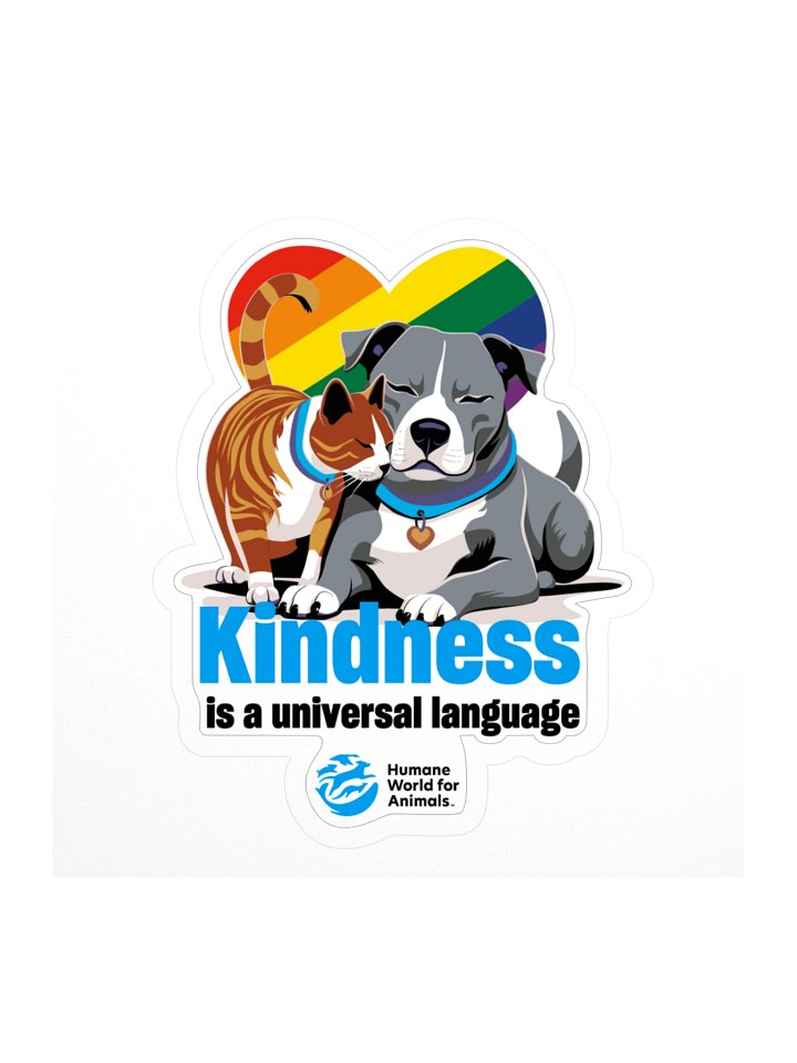 Kindness is a universal language rainbow heart - Sticker product image (2)