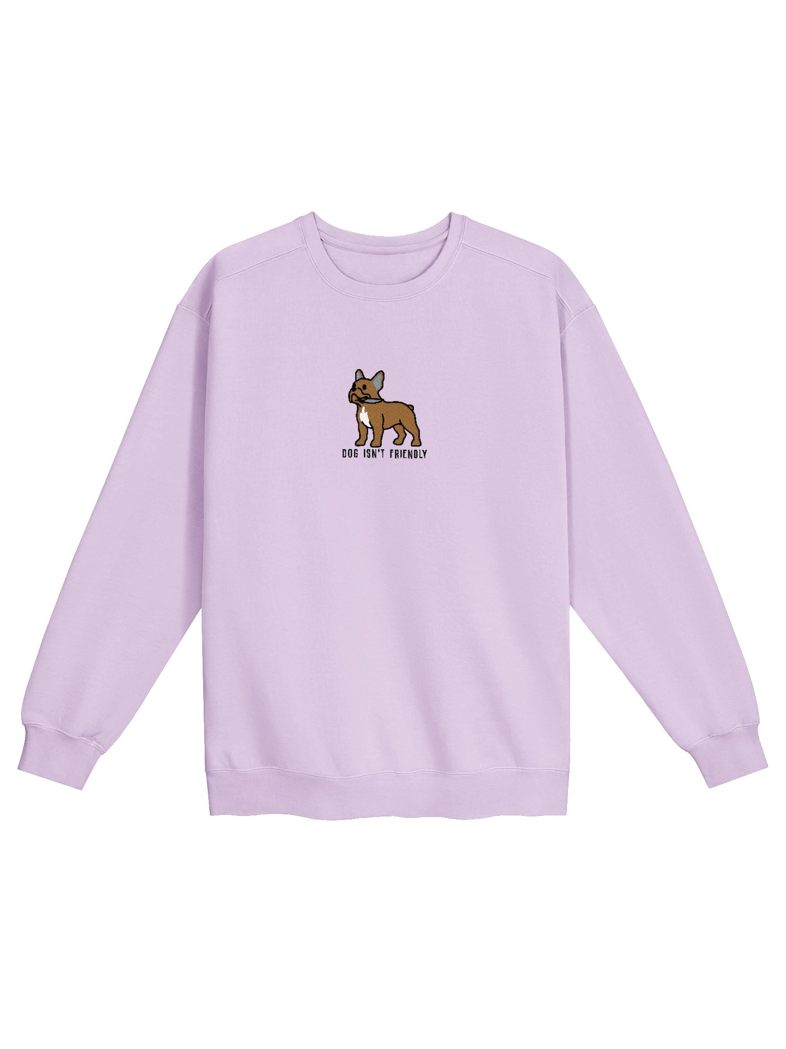 Dog Isn't Friendly Funny Chibi-Style Embroidered Premium Sweatshirt for French Bulldog(Tan) Owners product image (33)