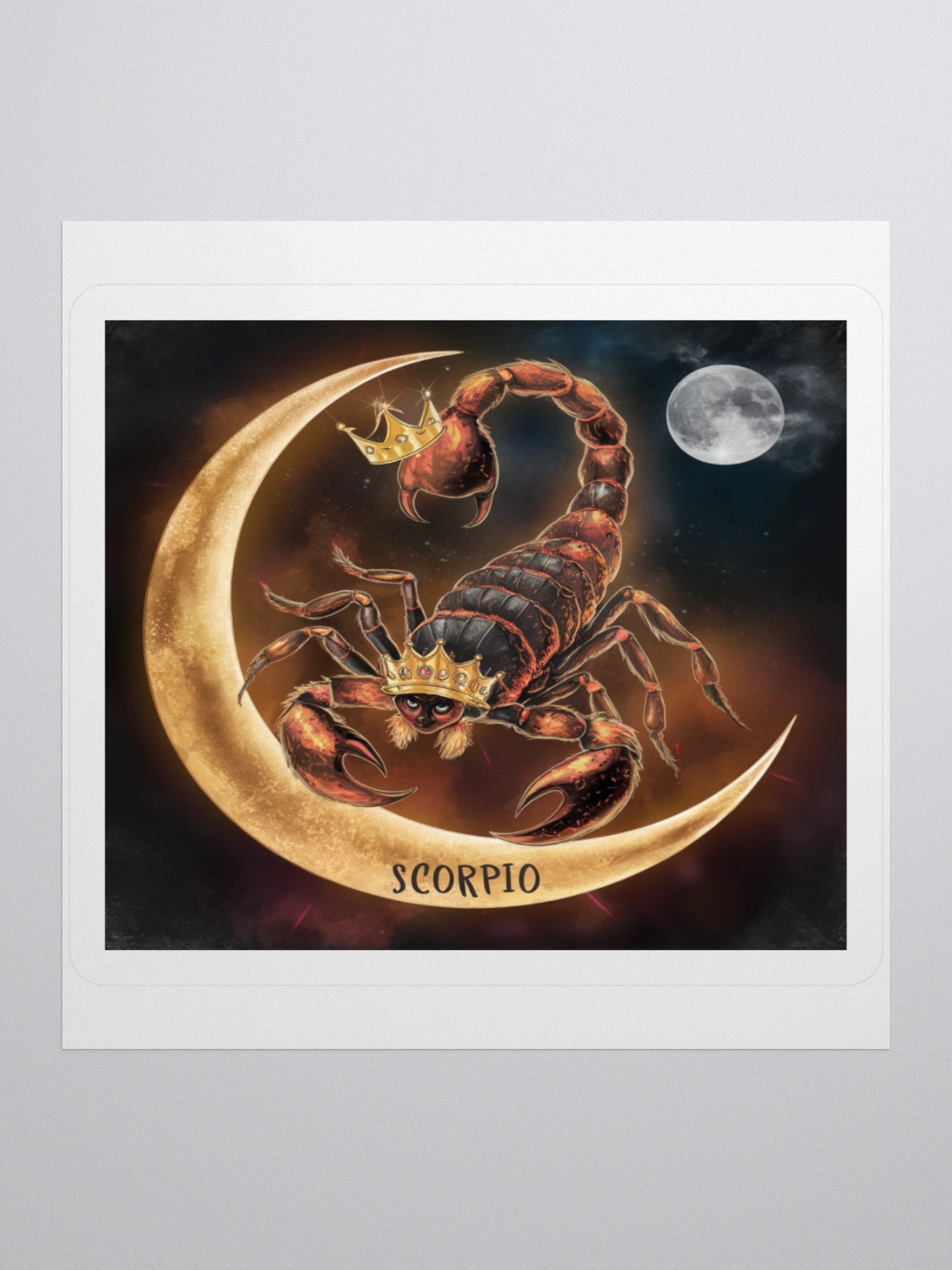 Scorpio Sticker - Crown & Moon Zodiac Design | Exclusive | TDS Music product image (2)