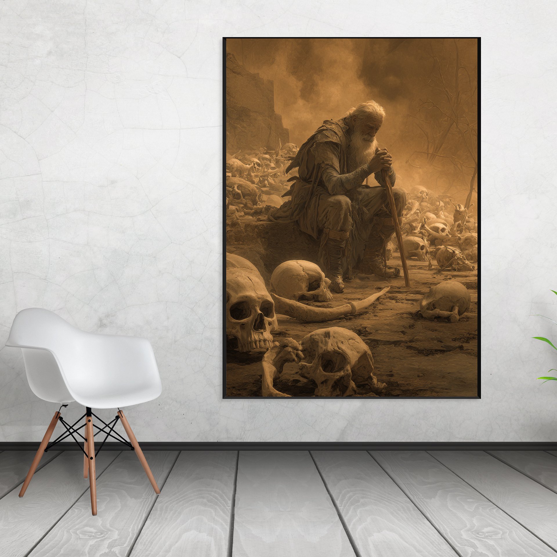 Ezekiel in the Valley of Dry Bones | Cinematic Christian Wall Art | Bible Prophecy Printable product image (1)