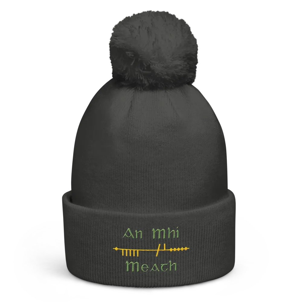 Meath/An MhÍ Scholastic style Ogham embroidered Pom-Pom Beanie product image (3)