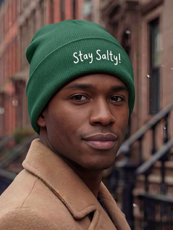 Stay Salty! Embroidered Cuffed Beanie – Soft & Cozy Unisex Accessory for Everyday Elegance product image (1)