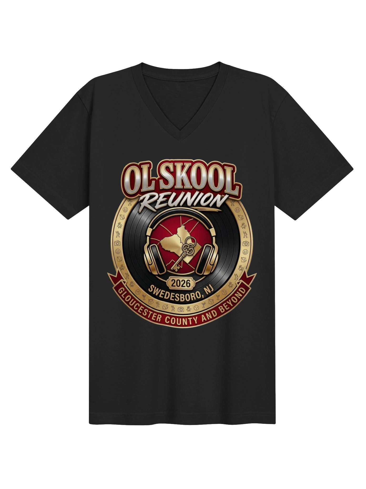 Ol Skool Reunion 2026 Unisex V-Neck T-Shirt product image (1)