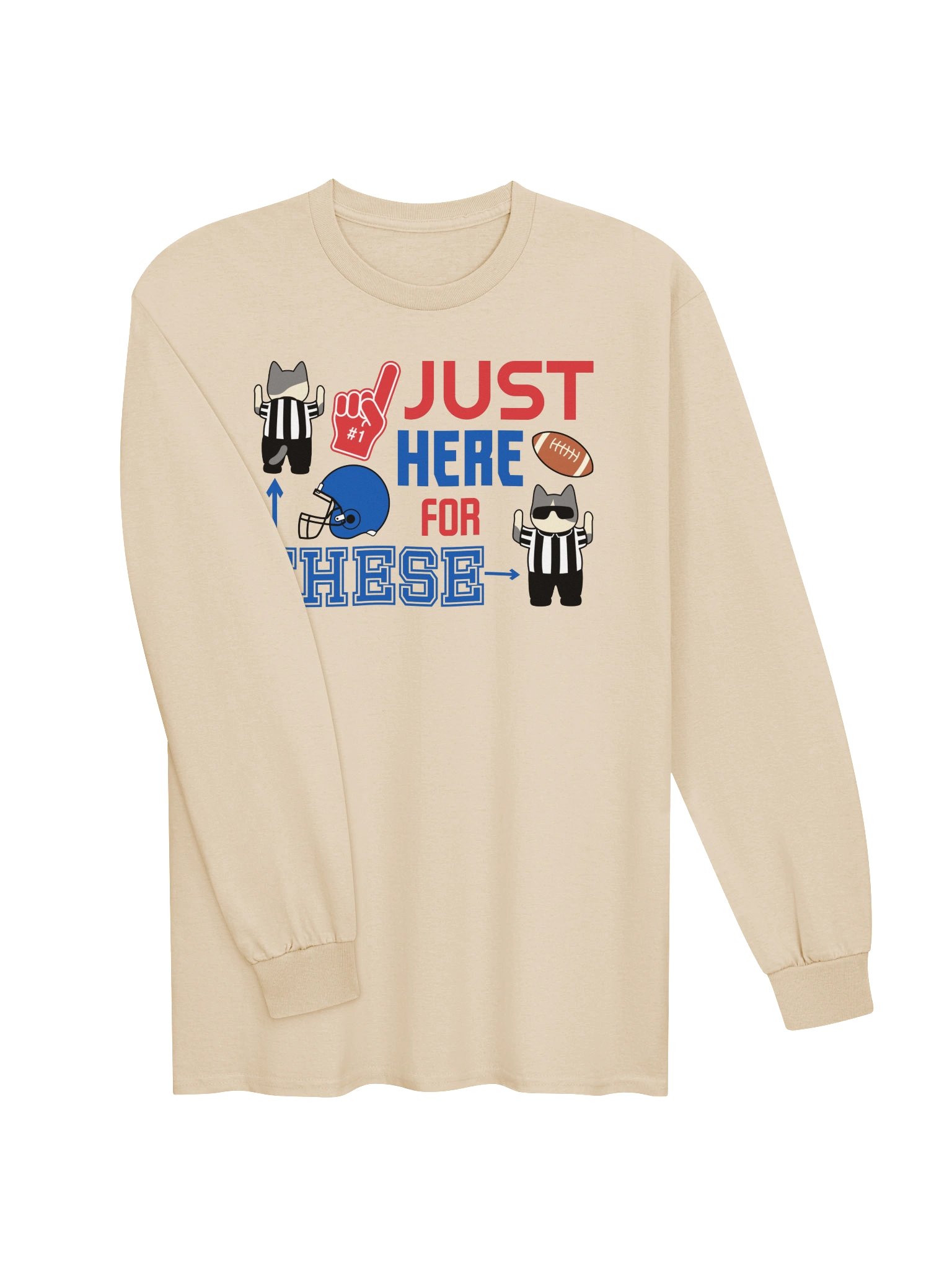 American Football Cat (JUST HERE FOR THESE - touchdown signals) - Unisex Adult Long Sleeve T-shirt product image (8)