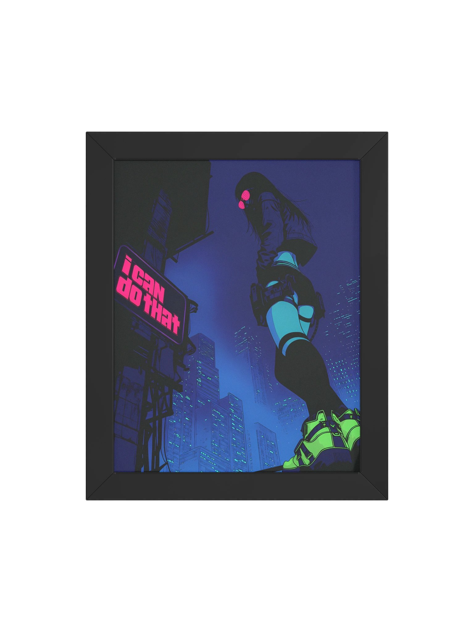 "I can do that" Neon Cyberpunk Framed Poster product image (18)