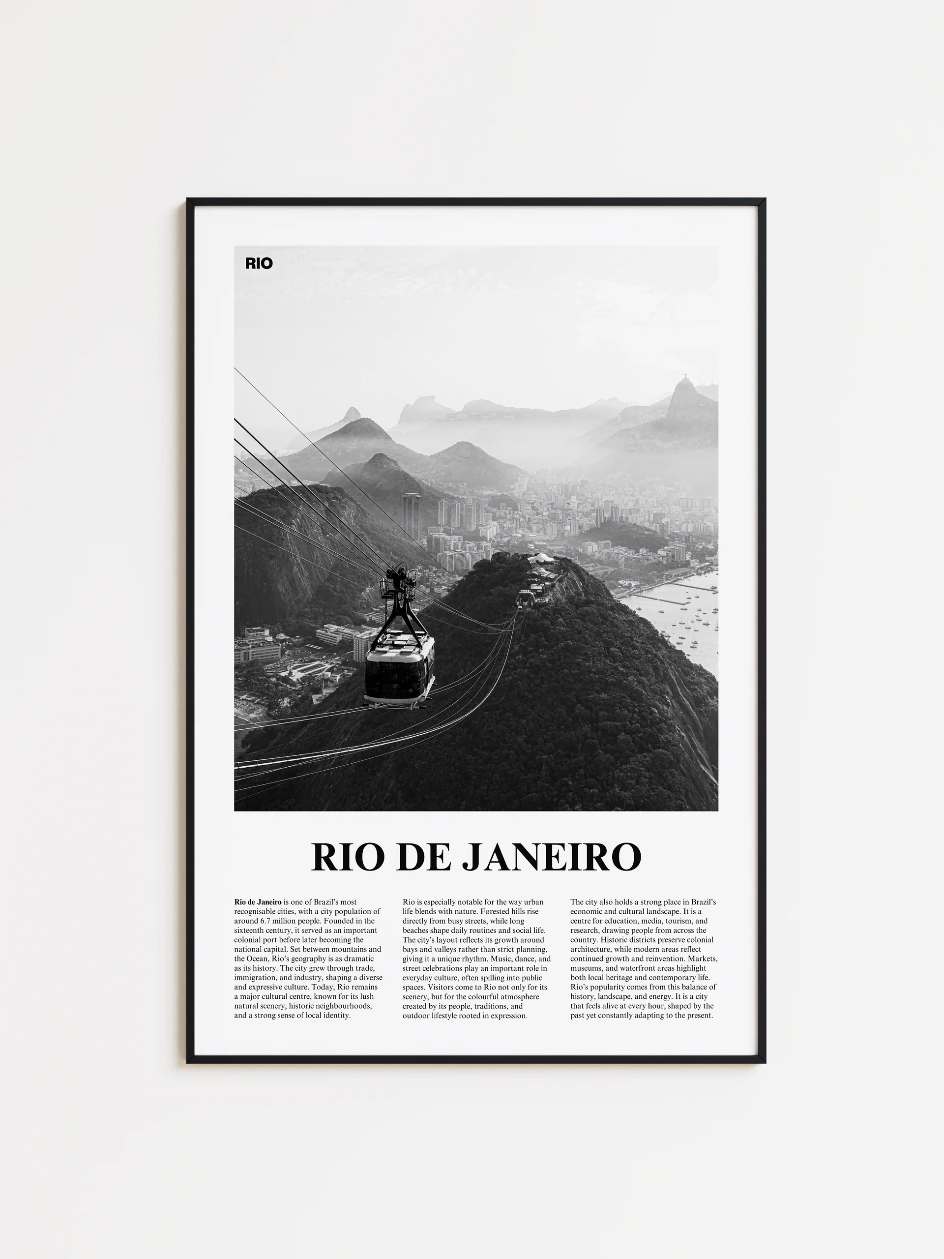 Rio de Janeiro 03 Newspaper Poster | Framed product image (1)