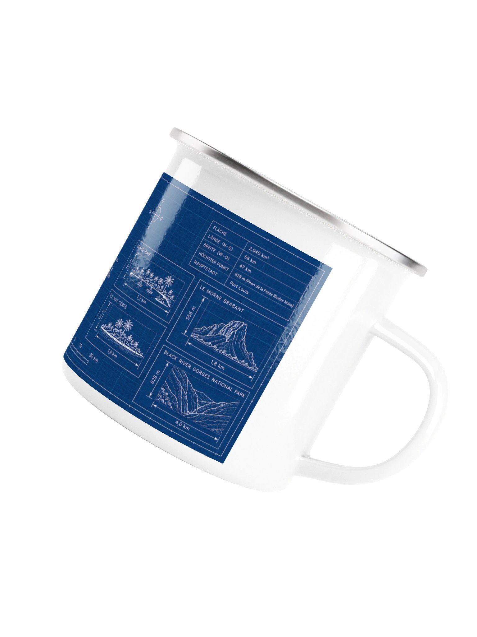 Mauritius Blueprint Enamel Mug product image (5)