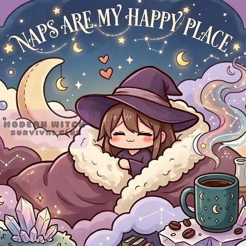 Do not disturb, I’m on an official mission: Sleeping all day! 🤫

It's time for an epic rest! 💜☕😴

Tags: #MWSC #ModernWitchSur...