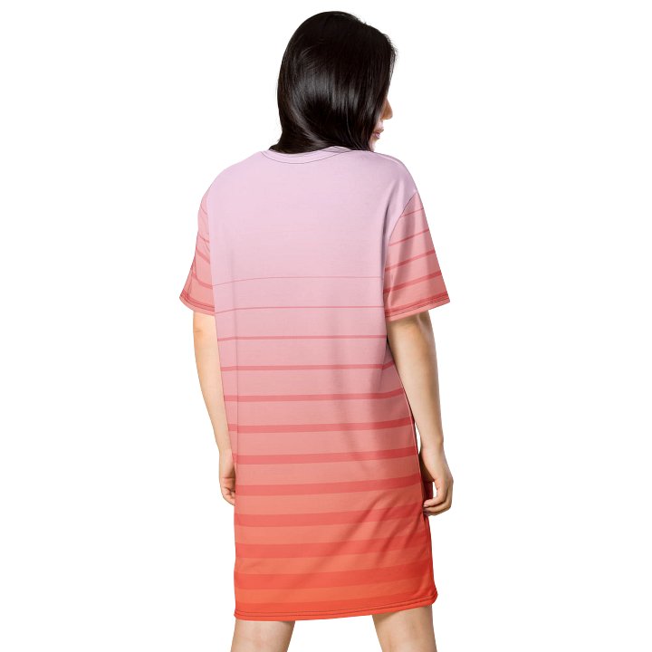 Gradient Stripe Oversized T-Shirt Dress | TDS Music product image (2)