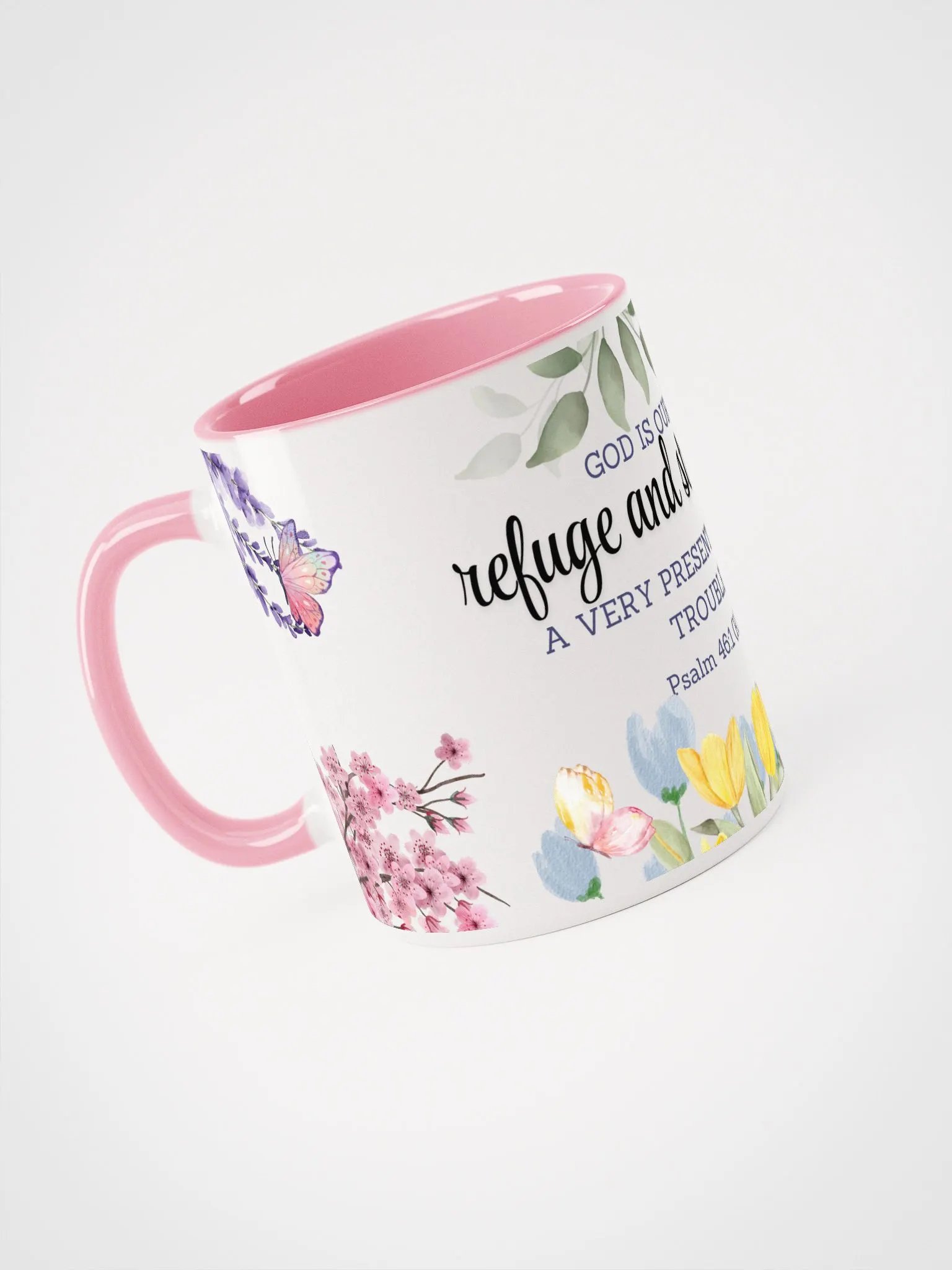 Refuge & Strength Floral Mug-Pink product image (4)