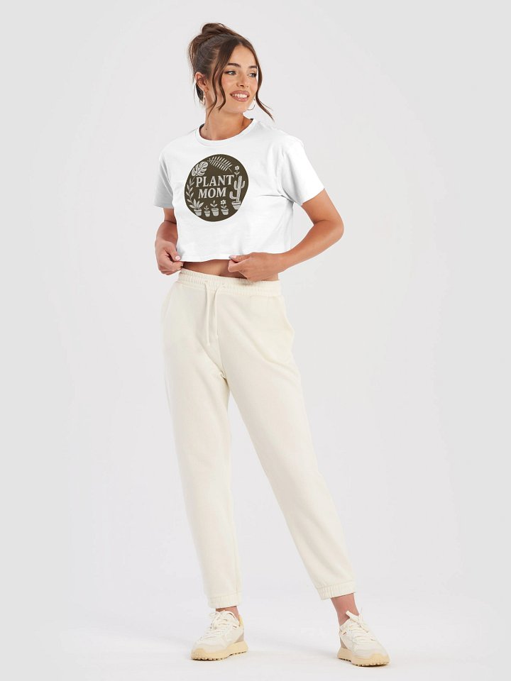 Plant Mom Crop Tee – Botanical Aesthetic Plant Lover Shirt product image (1)