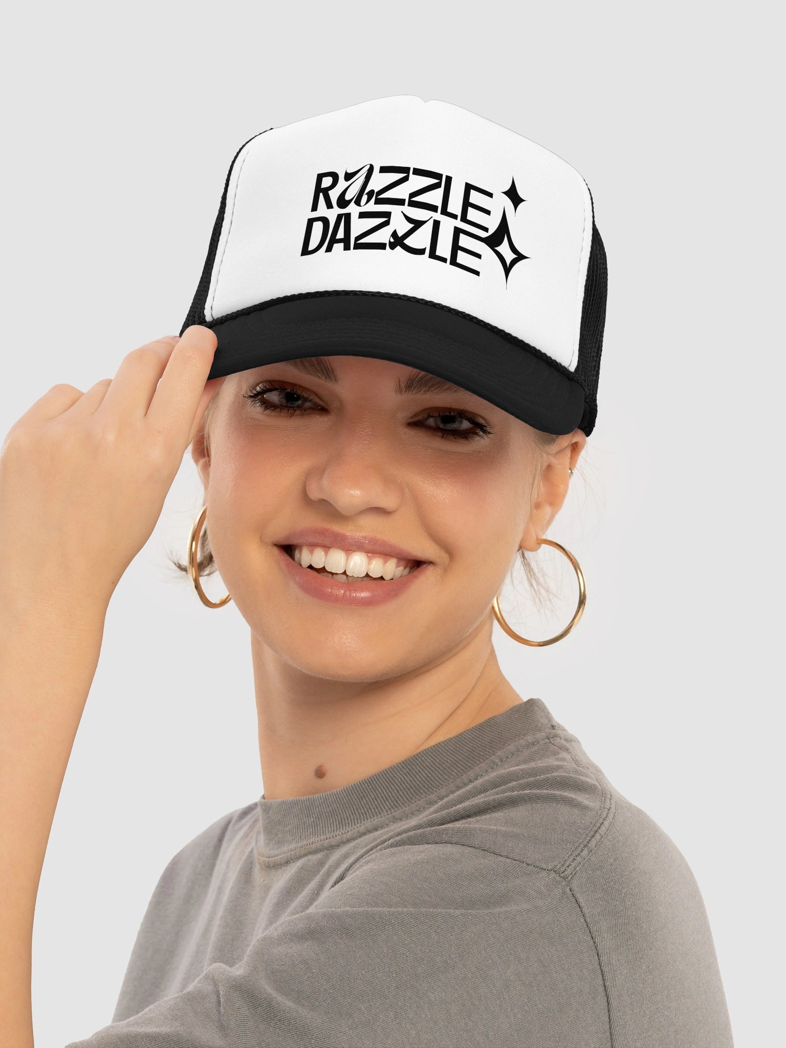 Razzle Dazzle Two Tone Trucker Hat (Black) product image (5)