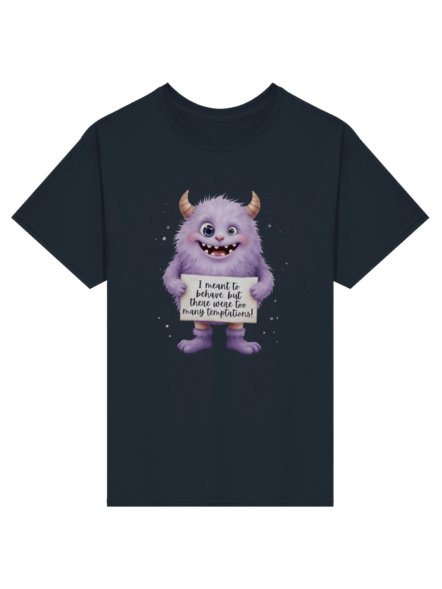 Purple Monster "Too Many Temptations" Sarcastic Tee | Funny Confession Shirt for Women | Relatable Humor Apparel product image (5)