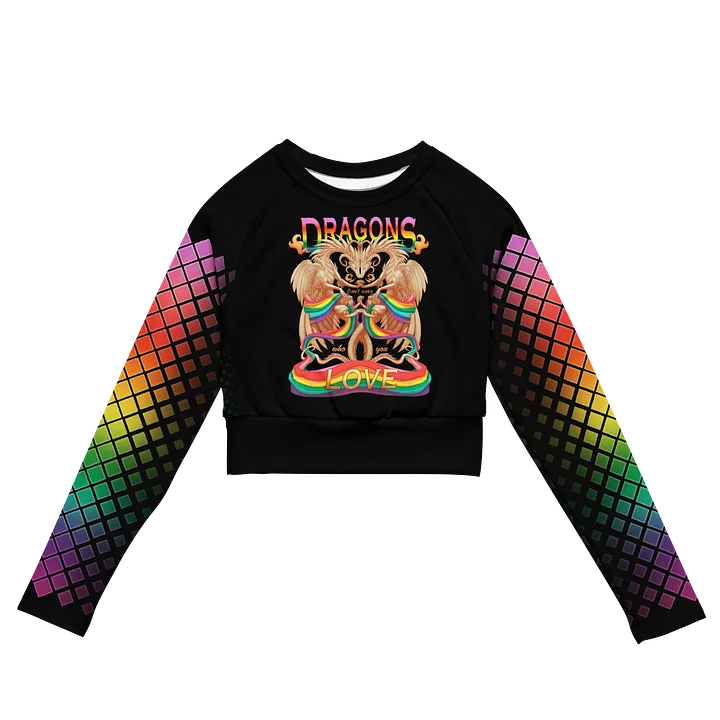 Black Pride Dragons Long Sleeve Sun Crop Top product image (1)