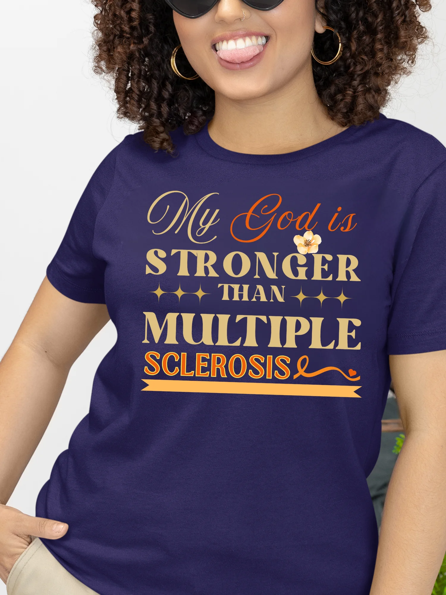 My God is Stronger Than Multiple Sclerosis Bella Canvas T-shirt product image (12)
