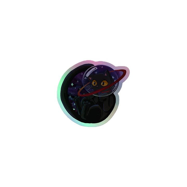 Sails Among the Stars: Lost in the Stars – Holographic Straw Cat Sticker product image (1)