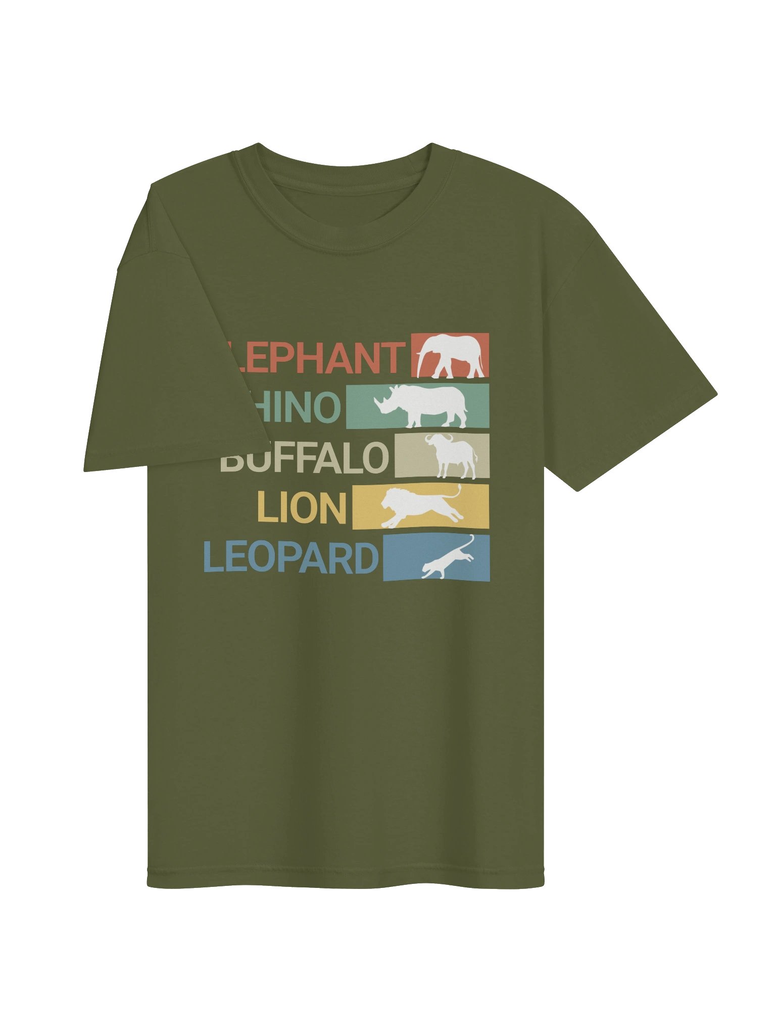 African Big Five Safari T-Shirt, Wildlife Animals Tee product image (5)