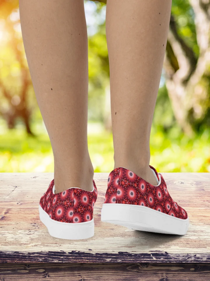 Red Floral Kaleidoscope Women's Canvas Shoes product image (2)
