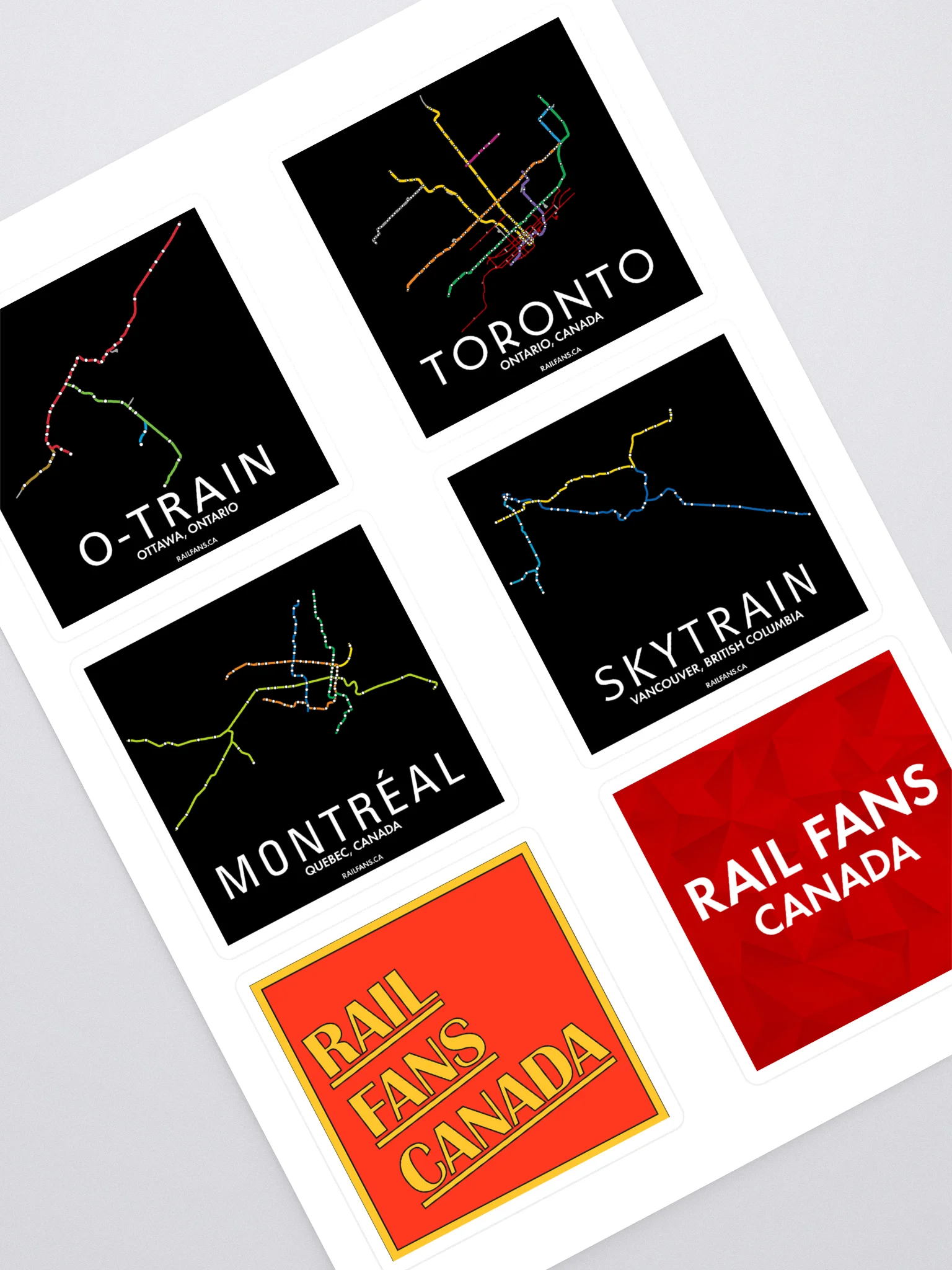 The Rail Fans Canada Map and Logo Stickers Collection product image (3)