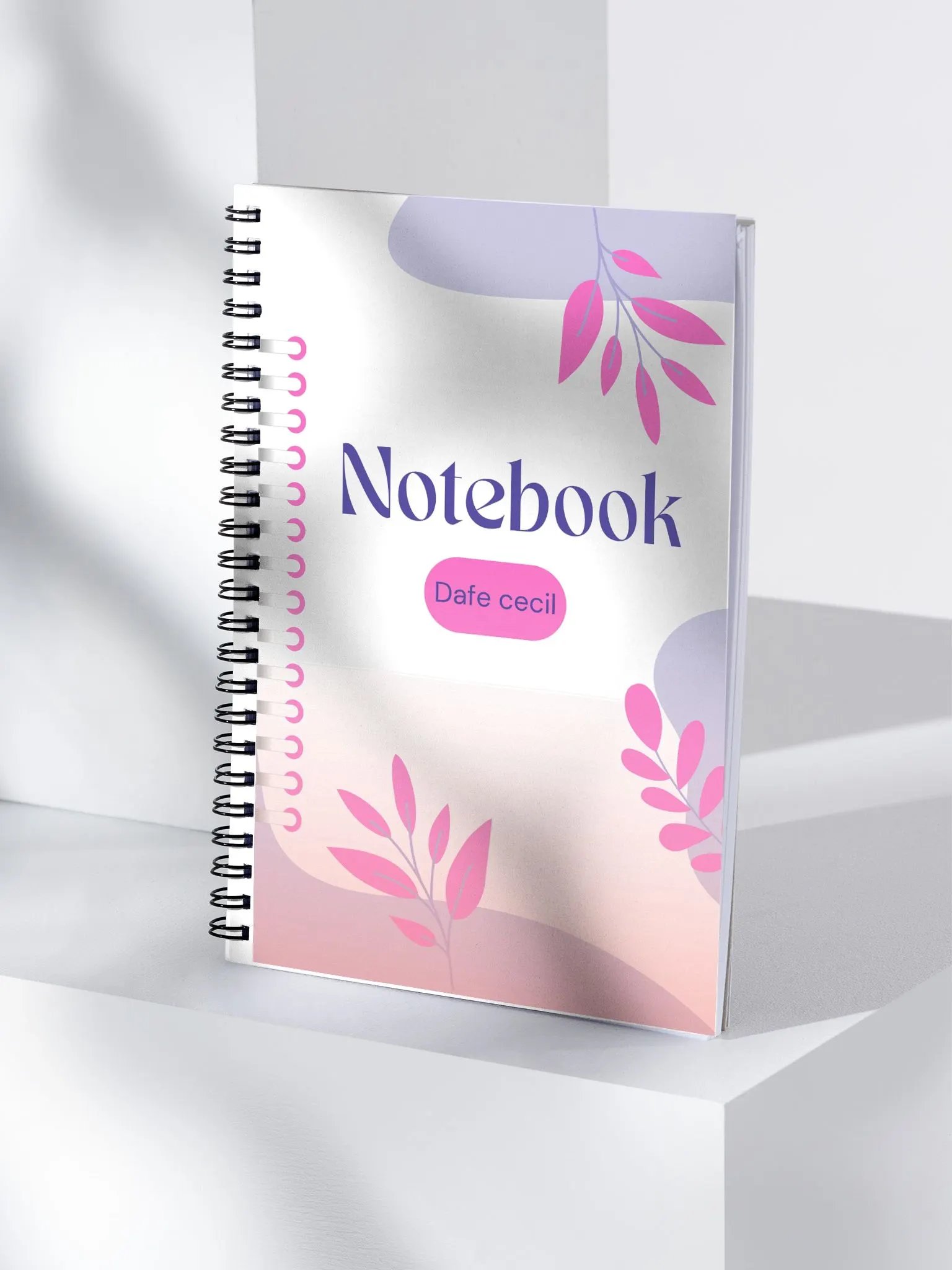 Pink Leaves Spiral Notebook product image (4)