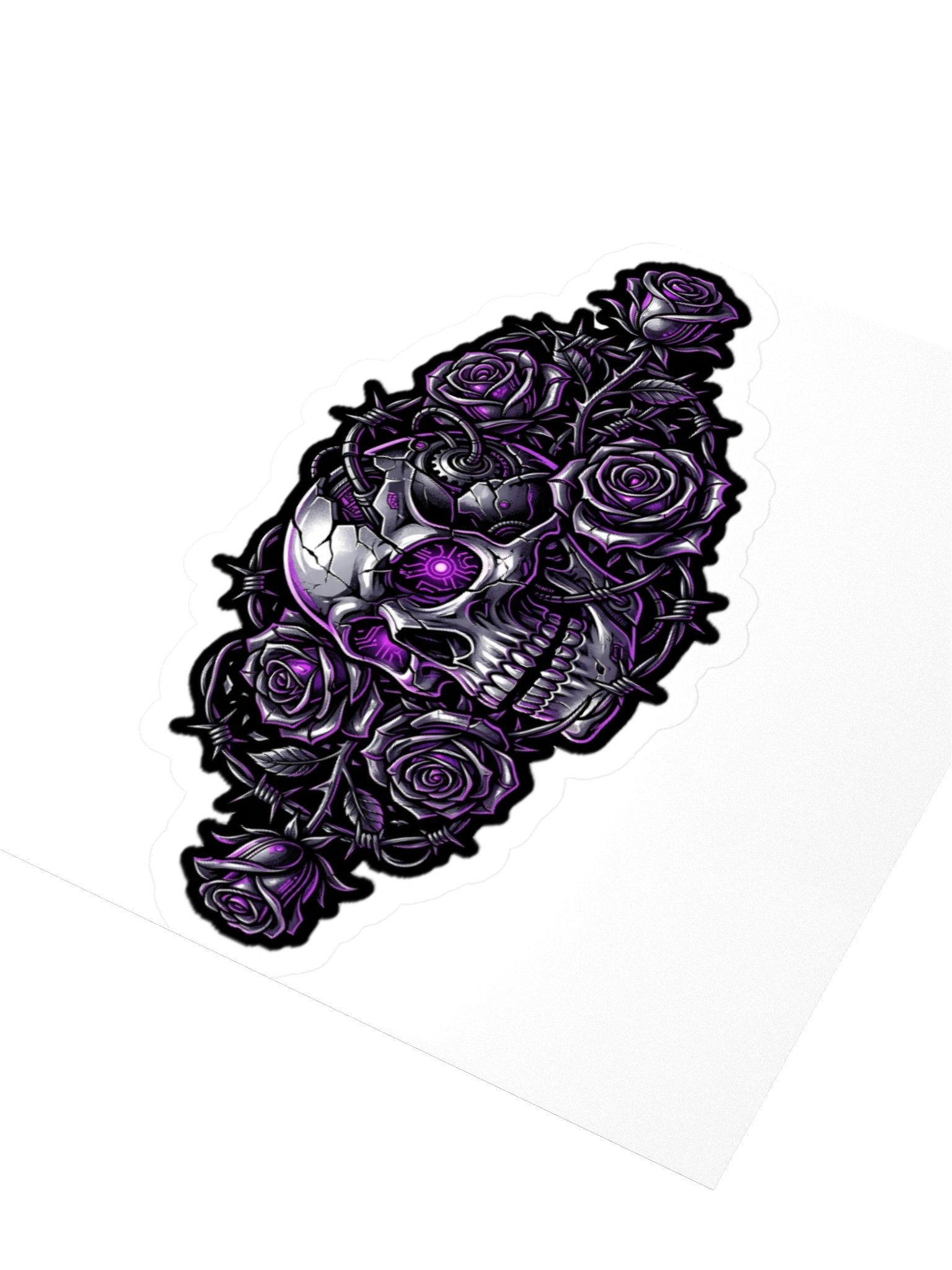 Cyber Rose Skull Kiss Cut Sticker product image (7)